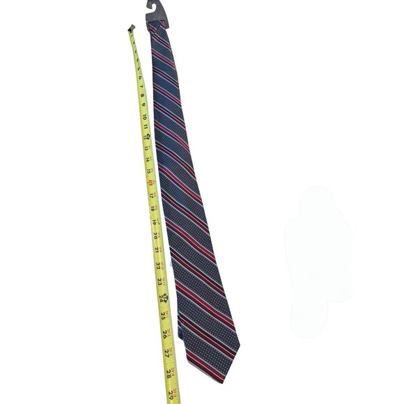 Men’s Pronto NWT Silk Tie Blue And Red Stripe Sleek Elegant Classic Stylish - Picture 4 of 6